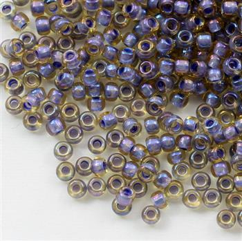 Toho Round 8/0 Inside Color LT Topaz/Opaque Laveneder Lined [10g]