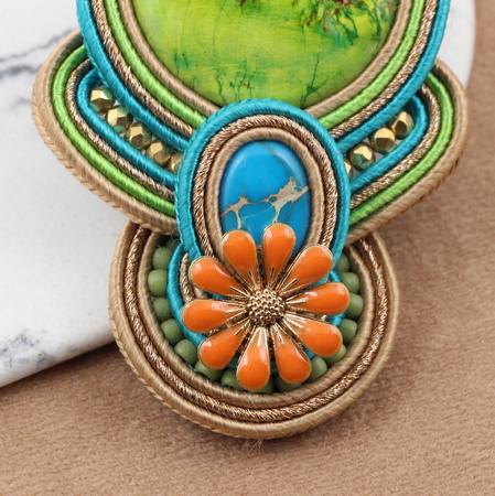 Element ozdobny kwiatek emaliowany pomarańczowy 18mm