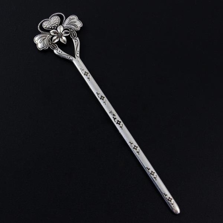 Baza szpilki do koka srebrna kwiat 16cm