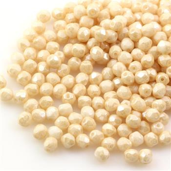 Fire Polish 4mm Chalk White Champagne Luster [40szt]