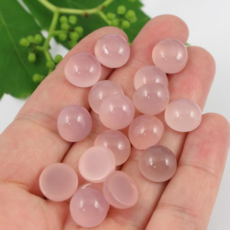 Kaboszon agat brazylijski moneta różowa 12mm