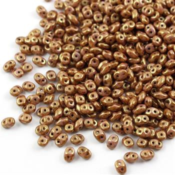 SuperDuo 2.5x5mm Luster - Opaque Rose/Gold Topaz [5g]