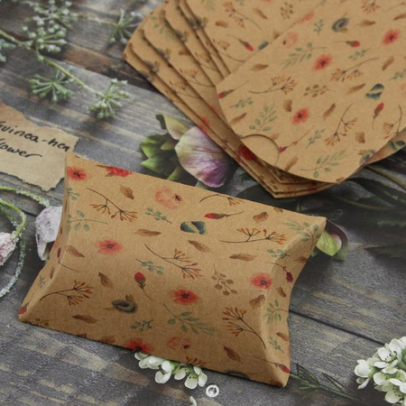 Pudełko składane typu poduszka eco boho 8x5x2cm