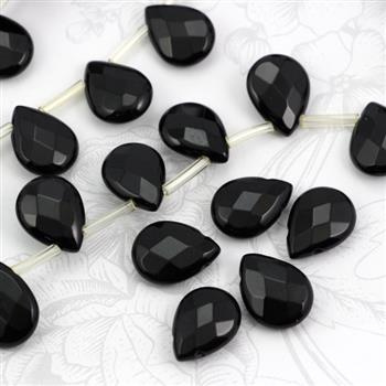 Onyks łezka fasetowana 16x12mm [wszerz]