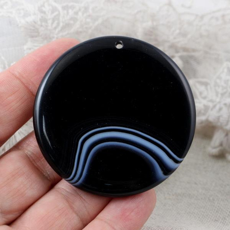 Sardonyks zawieszka plaster moneta 55mm