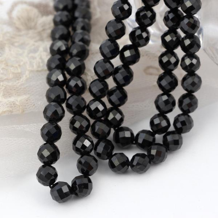 Spinel czarny kula fasetowana 6mm