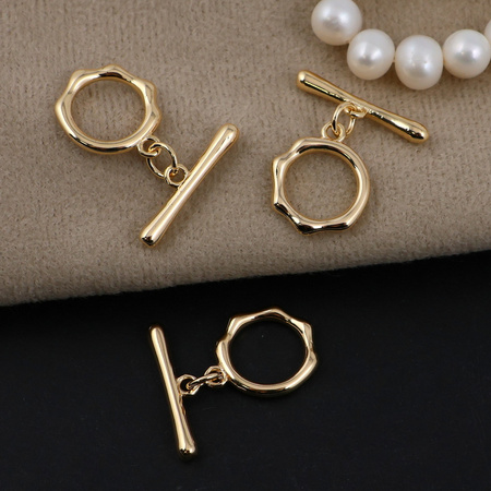 Zapięcie toggle mosiądz pozłacany 13mm