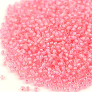 Toho Round 11/0 Inside-Color Transparent-Rainbow Crystal/Hot Pink-Lined [10g]