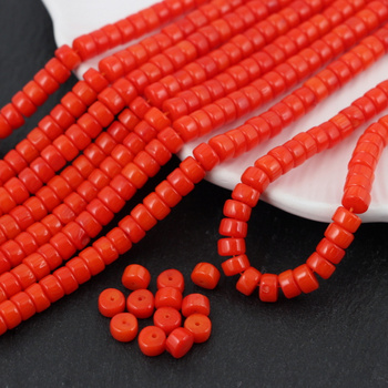 Koral pomarańczowy wałek dysk 6x4mm