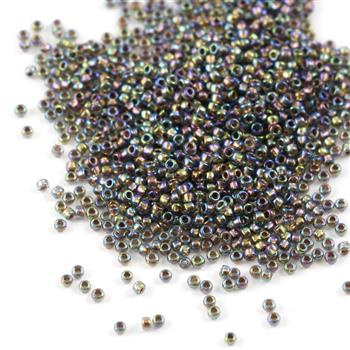 Toho Round 15/0 Gold-Lined Rainbow Black Diamond [5g]