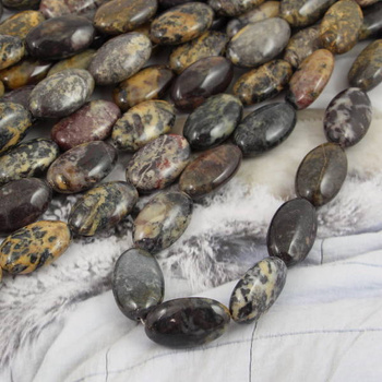 Jaspis brunatny owal gładki 25x15mm