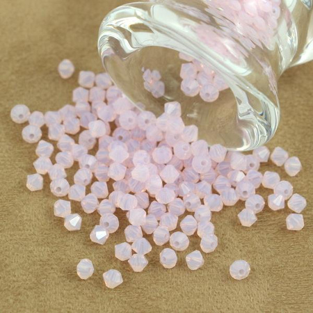 Preciosa Bicone Bead Rondelle Rose Opal 4mm [20szt]