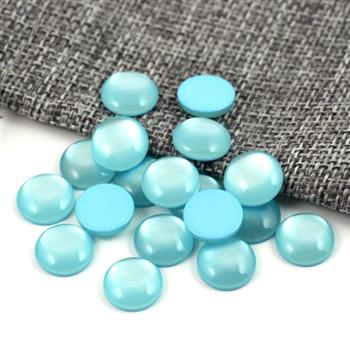 Kaboszon akrylowy moneta błękitna 12mm