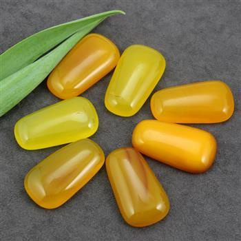 Kaboszon agat brazylijski trapez żółty 26x14mm