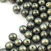 Round Beads Jet Polychrome Dark Olive 8mm [10szt]