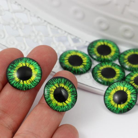 Kaboszon szklany z grafiką oko moneta 20mm