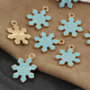Metalowa zawieszka emaliowana płatek śniegu niebieski 20x17mm