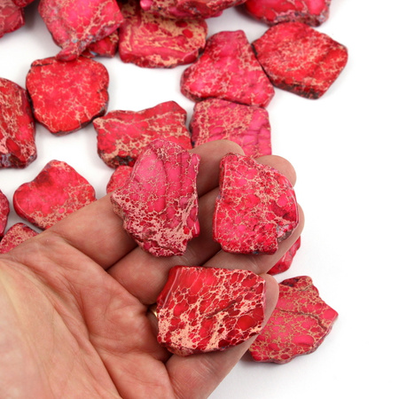 Jaspis lazurowe wybrzeże nieregularny plaster różowy