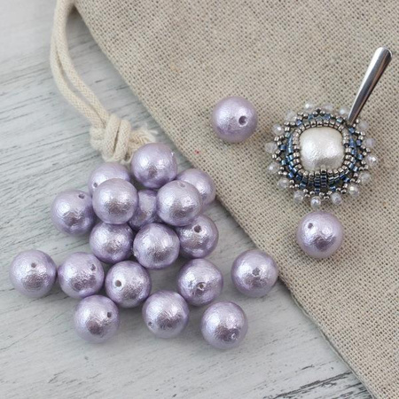 Miyuki Cotton Pearls Lavender kula 10mm