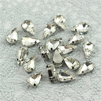 Kaboszon w oprawie łezka fasetowana crystal 13x8mm