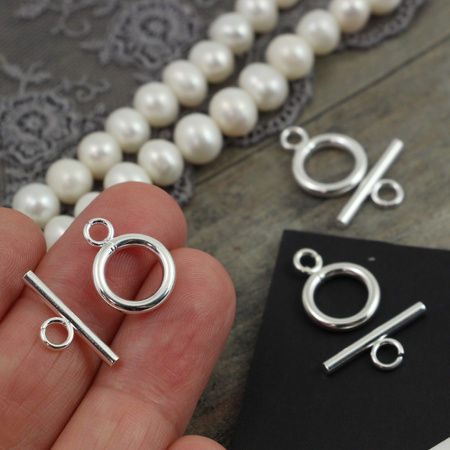 Zapięcie toggle stal szlachetna SILVER 12mm