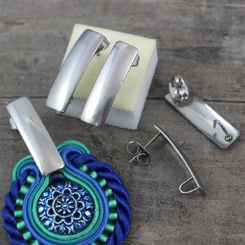 Bigle sztyfty do kolczyków z szerokim przodem stal szlachetna 21x6 mm [para]