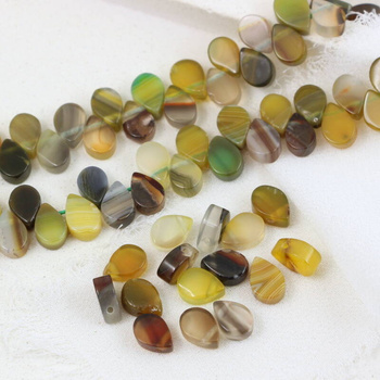 Agat żółto-zielony łezka 8x6mm [10szt]