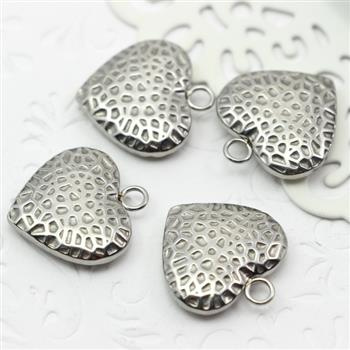 Zawieszka serce fakturowane stal szlachetna 21mm