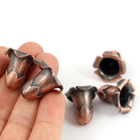 Czapeczka ozdobna kwiat miedziany 21x20mm