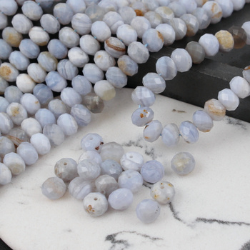 Chalcedon oponka fasetowana 8x5mm