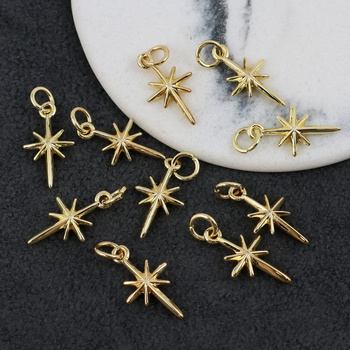 Zawieszka gwiazda mosiądz złocony 17x10mm