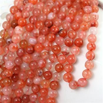 Agat różowy kula gładka 6mm