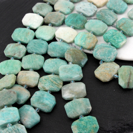 Amazonit plaster fasetowany 22x16mm