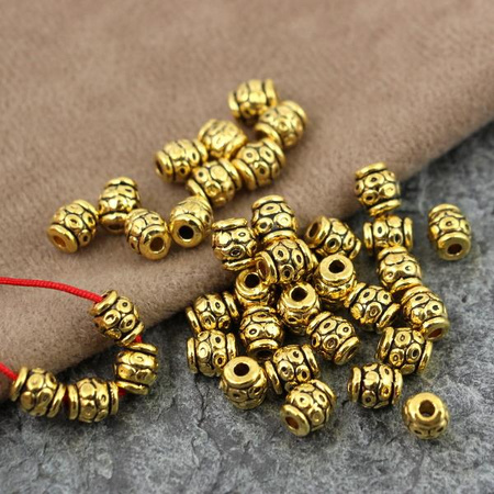 Przekładka metalowa beczka złota 6x5,5mm [20szt]