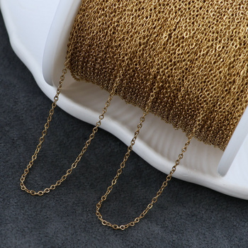 Łańcuszek stal szlachetna pozłacan 2x1,5mm [1 metr]