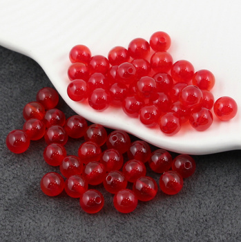 Agat brazylijski kula gładka czerwona 6mm