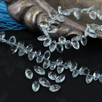 Topaz błękitny wrzeciono fasetowane 8x4mm [10szt]