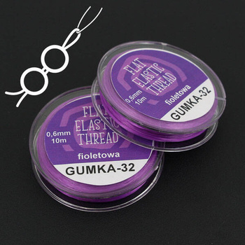 Gumka płaska nitkowa fioletowa 0,6mm [10m]