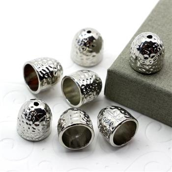 Tulejka metalowa młotkowana srebrna 10mm