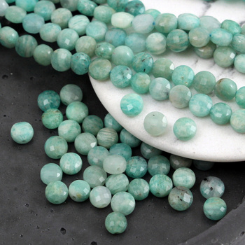 Amazonit moneta fasetowana 8mm