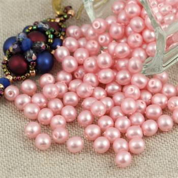 Round Beads Velvet Light Pink 4mm [50szt]