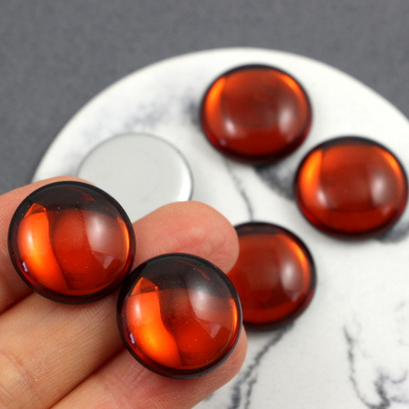 Kaboszon szklany Dk Topaz - Silver Matte Foiled moneta 20mm