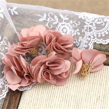 Ozdobny kwiatek w ażurowej tulejce nude 25mm