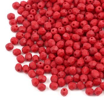 Fire Polish 4mm Opaque Dark Red Silk Matted [40szt]