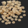 Metalowa czapeczka ażurowy kwiatek złoty 7mm [100szt]