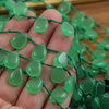 Jadeit łezka gładka zielona 14x10mm