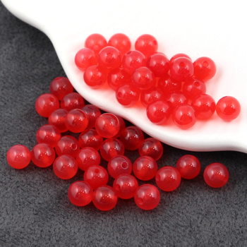 Agat brazylijski kula gładka różowa malinowa 6mm