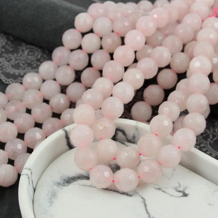 Kwarc różowy kula fasetowana 12mm