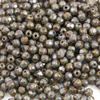 Fire Polish 3mm Alabaster Brown Grey Spotted [40szt]