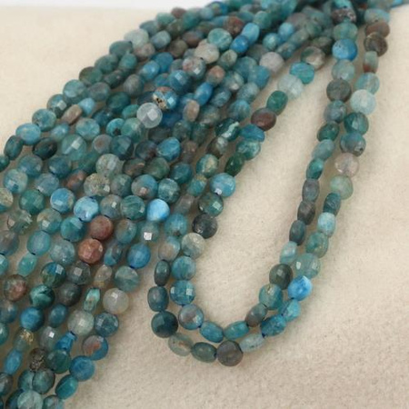 Apatyt moneta fasetowana 4mm [sznur 39cm]